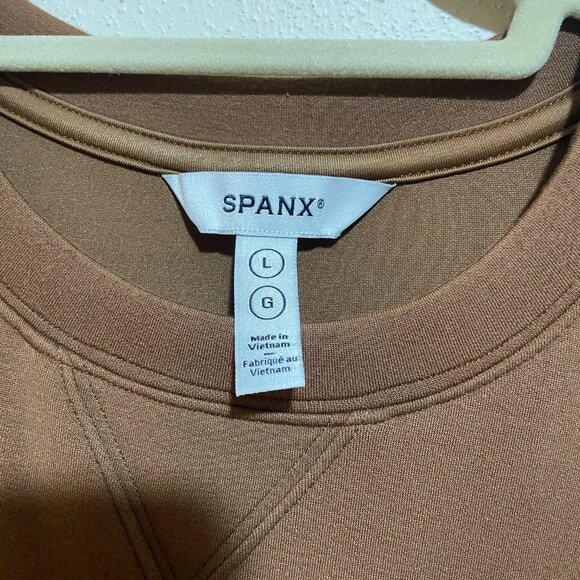 Spanx AirEssentials Long Crew Sweatshirt Brown - Picture 3 of 12